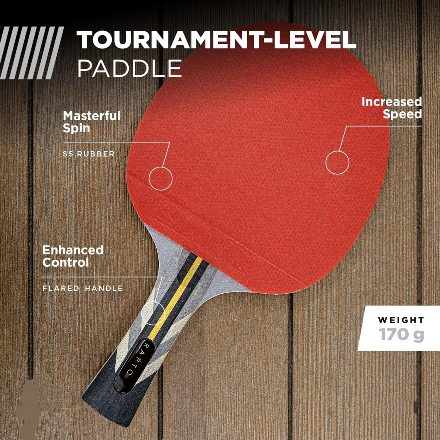 Pro Carbon Performance-Level Table Tennis Racket with Carbon Technology for Tournament Play