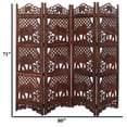 thumbnail image 6 of Hand Carved Elephant Design Foldable 4 Panel Wooden Room Divider Brown - Saltoro Sherpi, 6 of 6