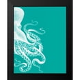 thumbnail image 2 of Fab Funky 15x18 Black Modern Framed Museum Art Print Titled - Octopus Green and Cream b, 2 of 5
