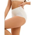 thumbnail image 4 of INSPIRE CHIC Women's High Waist Tummy Control Underwear Briefs Flatten Stomach Shaping Panties M White, 4 of 5