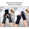 thumbnail image 5 of Holzlrgus 2 Pairs Womens Fingerless Gloves Winter Warm Knit Crochet Thumbhole Arm Warmers, 5 of 6