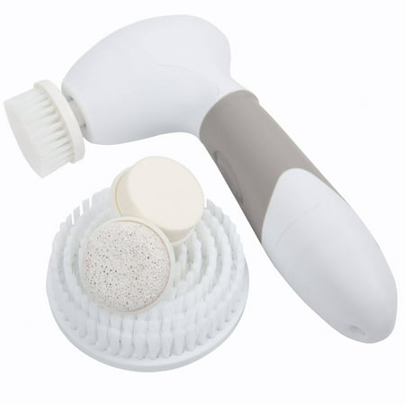 4-in-1 Waterproof Facial Cleaning Exfoliating Spin Brush Scrubber - Electric Handheld Acne Control Tool for Makeup and Blackhead Removal by (Best Makeup To Use With Acne)