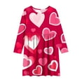 thumbnail image 4 of ATOGUTA Teenager Dresses Girls Valentines Long Sleeve T-Shirt Dresses Kids Spring A-Line Twirly Skater Dresses Size 4T-14, Watermelon Red, 4 of 6