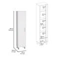 thumbnail image 3 of Xukmct Tall Storage Cabinet with 5 Shelf and Metal Handle, Pantry Cabinet for Living Room, Dining Room, Kitchen, White, 3 of 6