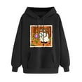 thumbnail image 4 of Womens Halloween Hoodies Cute Ghost Sweatshirt Long Sleeve Hooded Drawstring Shirts Vintage Y2K Funny Pullover Spooky Season Sweatshirt Tops Trendy Outerwear Warm Fleece Hoodie, Black S, 4 of 6