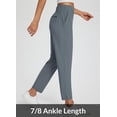thumbnail image 4 of Pantalones BALEAF para mujer, elástico, de trabajo, con bolsillos, gris oscuro, talla M, 4 of 7