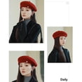 thumbnail image 5 of Beret Hat for Women Girls, Woolen French Beanie Hat, Outdoor Autumn Winter Fashion Lady Hat, 5 of 6