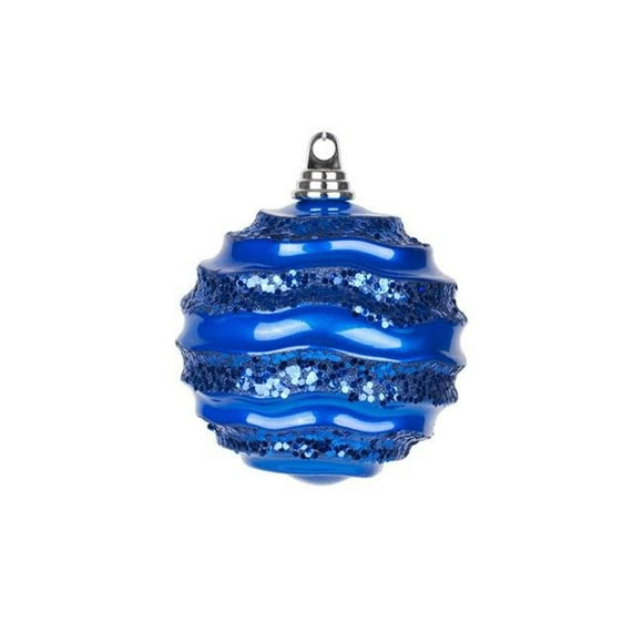 Boule Pailletée Bonbon Bleu - 6 Po.