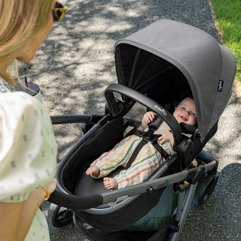 Evenflo pivot travel system black deals