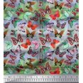 thumbnail image 1 of Soimoi Velvet Fabric Colorful Butterfly Print Fabric by Yard 58 Inch Wide, 1 of 5