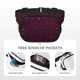 thumbnail image 5 of Disketp Dark Purple Glitter Riñonera de Doble Capa, Bolsa de Cintura Ajustable para Viajes, Correr y Senderismo, Riñonera Ligera para Hombre y Mujer, 5 of 9