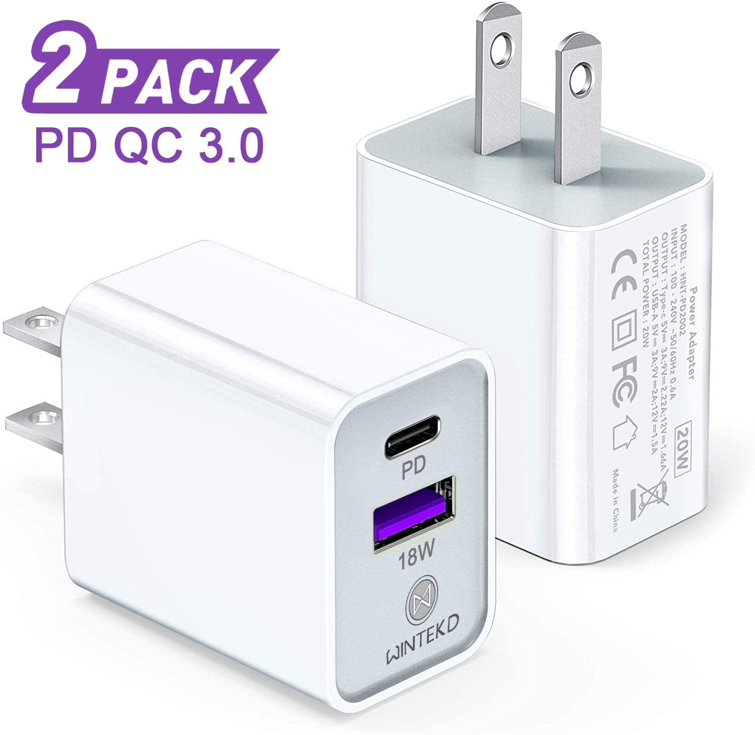 iPad Pro and More-Black USB C Wall Charger Pofesun 18W Wall Charger Type C PD 3.0 Fast Charging Power Adapter Compatible with iPhone 11/11 Pro / 11 Pro Max/XR/XS/X/8 Plus/8,Samsung Galaxy S10+ S9 Plus S8 Plus Note 8 9 10 Pixel 