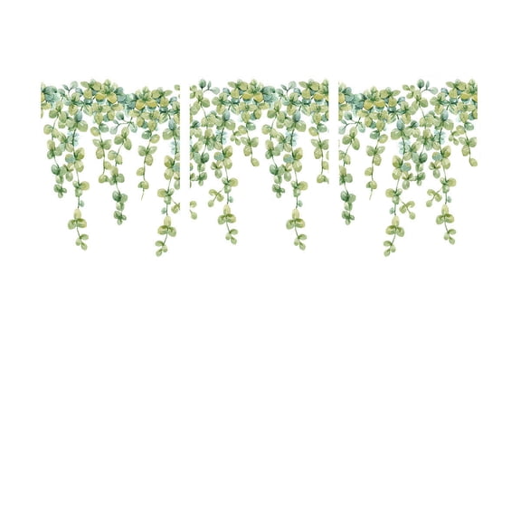 JoyMoreHome Green Leaves Wall Decor Hanging Vine Flower Wall Stickers Floral Wall Decals Plant Wall Art Spring Home Decorations for Living Room TV Background Bedroom Office Classroom