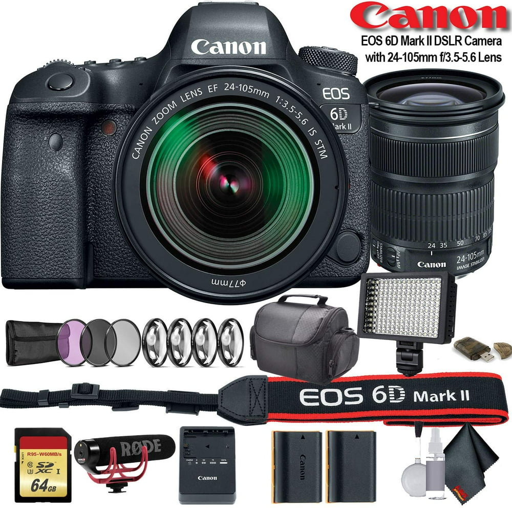 Canon EOS 6D Mark II DSLR Camera +24105mm f/3.55.6 Lens (Intl Model