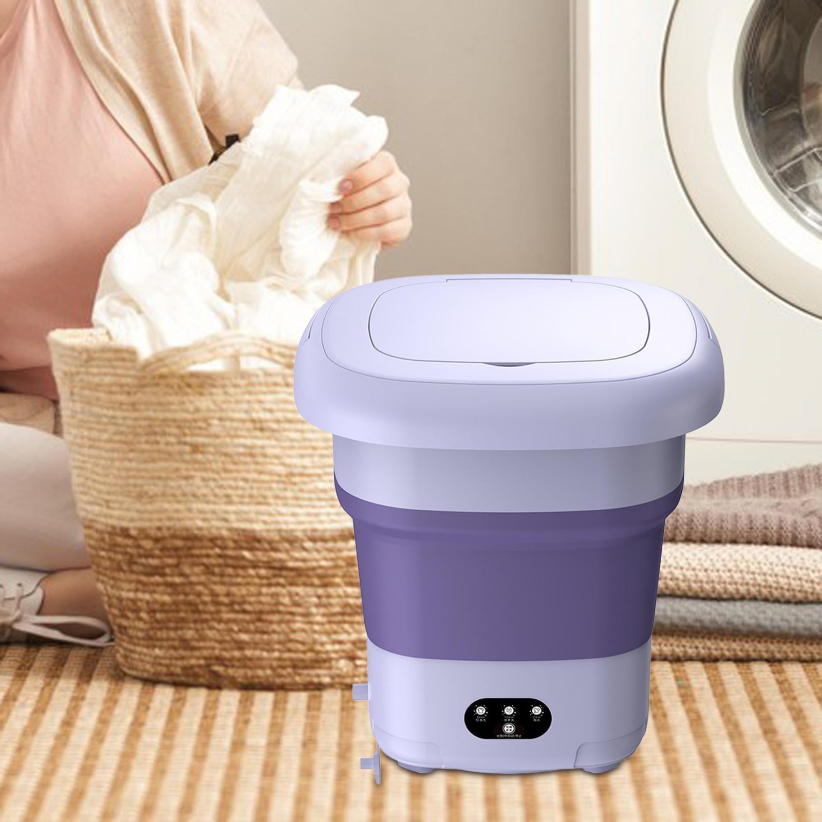 Foldable Mini Washing Machine Collapsible Washing Machine 9L Portable Washing Machine for Small Items Apartment Laundry Dorm Violet