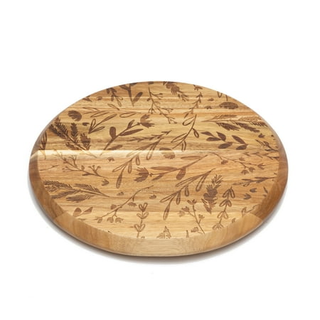 CounterArt Decorative Acacia Wood Lazy Susan Turntable 14" Diameter