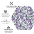 thumbnail image 4 of Pofeuu Lavender Flowers Print Leather Coasters Set of 6, Round Cups Mugs Mat Pad for Home Kitchen Heat Resistant Drink Coasters,Hexagon, 4 of 7