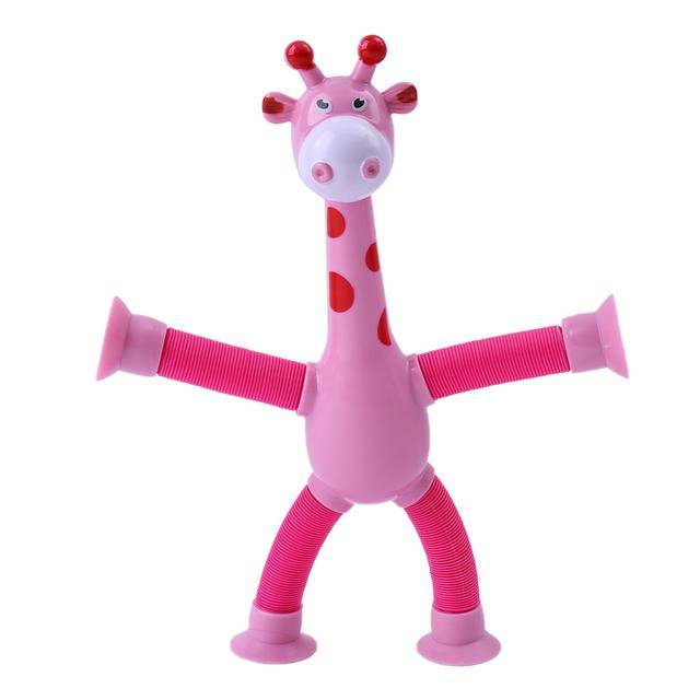 Children Suction Cup Giraffe Toys Relief Telescopic Giraffe Toy Sensory Bellows Toys Anti-stress Squeeze Toy Toy Kawaii