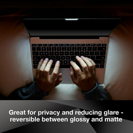 3M MMMPF156W9B, Privacy Filter for 15.6 in Laptops with Comply Flip Attach 16:9 PF156W9B, Black, Glossy, Matte