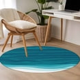 thumbnail image 4 of Ombre Teal Waves Round Area Rug 3.3Ft Washable Circle Rugs for Dining Room Table, Abstract Art Gradient Modern Non-Slip Carpet Floor Mats Indoor Outdoor Carpet Runner Aesthetic Home Decor, 4 of 8