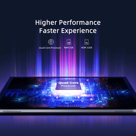 Android 11 Tablet, VANKYO MatrixPad S10 10.1 inch Tablet, 32GB Storage 512 GB Expandable, 2GB RAM, Quad-Core Processor, 6000mAh, Full HD IPS Display, 8MP Camera, GMS Certified, WiFi, Bluetooth, Black