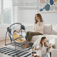 thumbnail image 2 of XunKA Electric Baby Swing, Portable Infant Bouncer Cradle with Bluetooth Music and Remote Control, Gray, 2 of 8