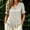 Gray, variant on Women's Short Sleeve Button Down Blouse with Pan Collar and Ruffle Hem Casual Summer Top