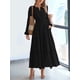 thumbnail image 5 of Vestido de Otoño Informal para Mujer, de Larga, Cuello en V, Cintura Elástica, Ligero, para Invitadas de Boda, con Bolsillos Negro L, 5 of 10