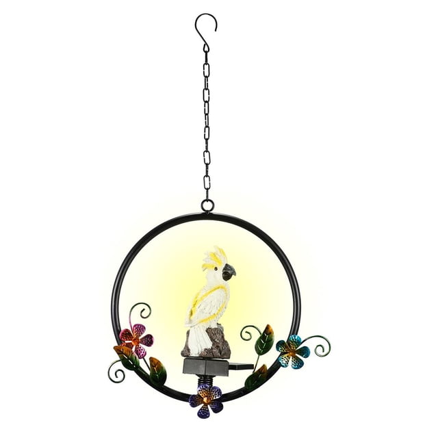 Yuarrent Lámpara de campanas de viento de loro solar con luz amarilla cálida para jardín de patio interior Iluminación y accesorios Numero 3 Yuarrent HA027700-03