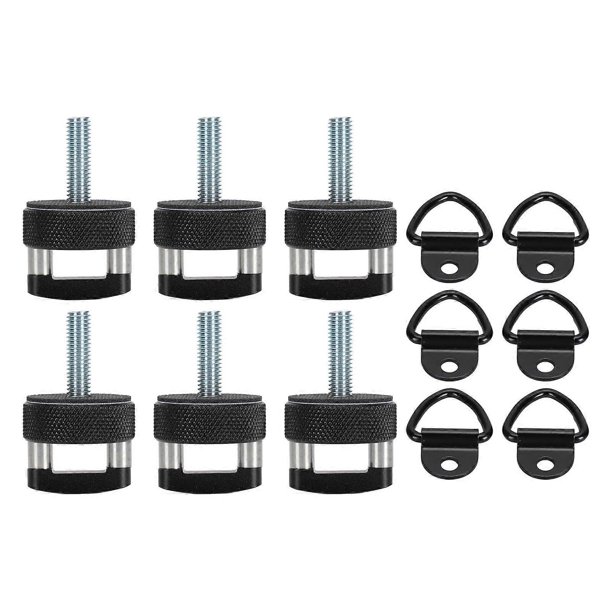 6pcs Quick Removal Thumb Screw Steel Billet Aluminum D Ring Design Hardtop Bolts for Wrangler JK JT 2007 to 2018 Black
