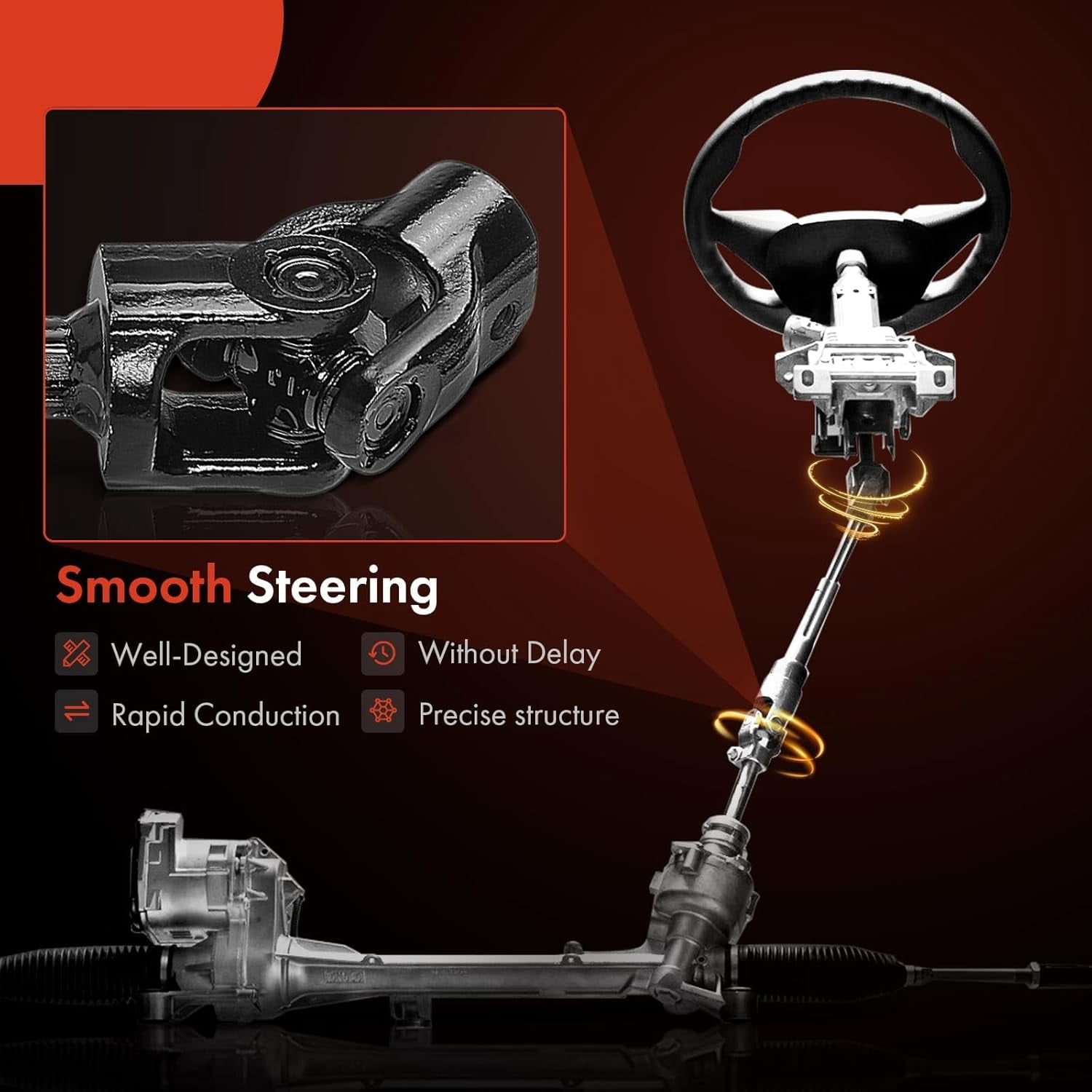 A-Premium Lower Intermediate Steering Shaft Steering Column Shaft with U-Joint Coupler Compatible with 2004-2008 Ford F-150 & 2006-2008 Lincoln Mark LT, Replace # 5L3Z3B676AA