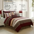 thumbnail image 3 of Lanco Moroccan Taupe/Red Berry/Gold, 8-Piece Comforter Set, King, Striped/Geometric, 3 of 9