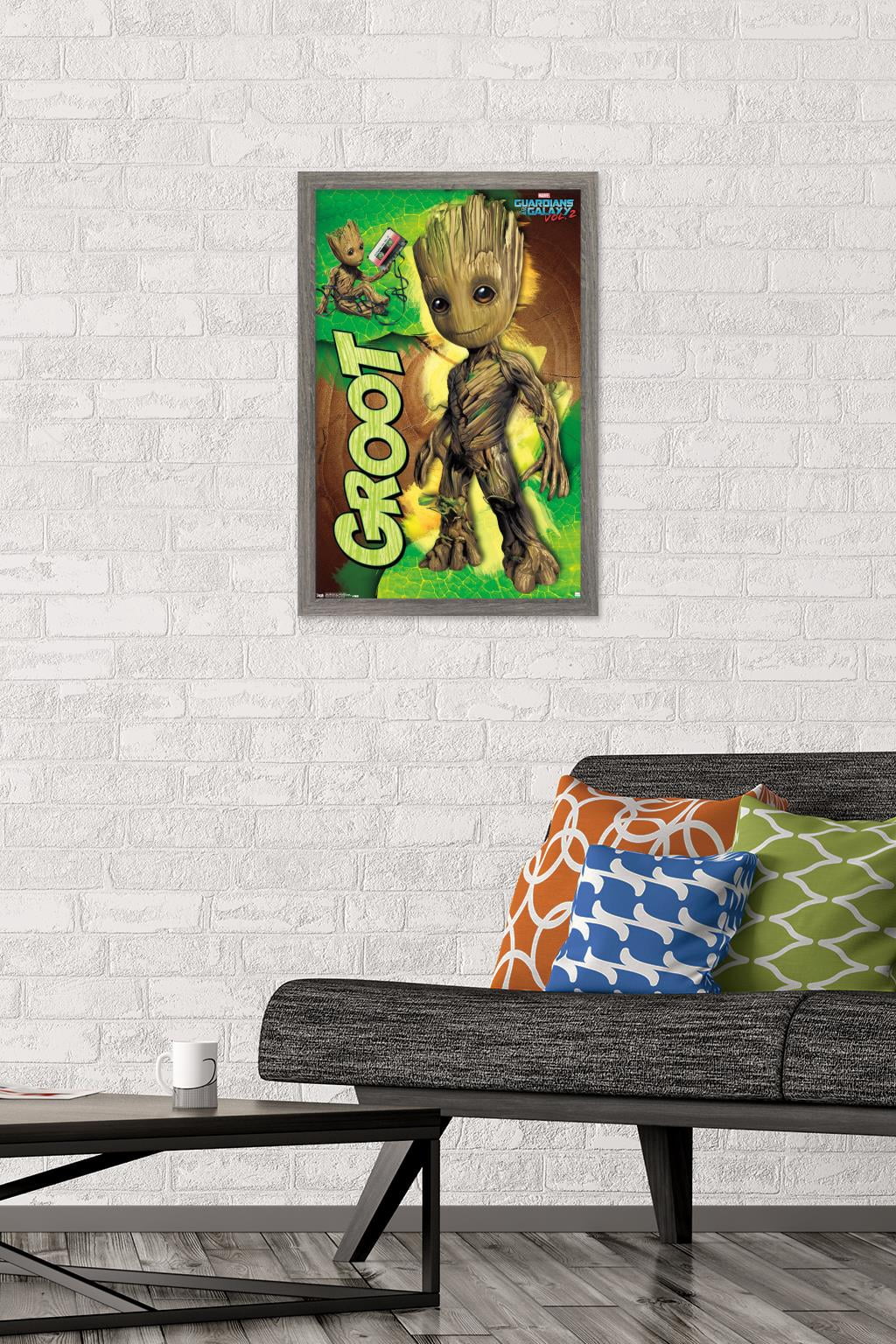 Marvel Cinematic Universe - Guardians of the Galaxy 2 - Groot Wall Poster, 14.725" x 22.375", Framed
