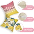 thumbnail image 4 of Hello Summer Lemon Decorative Throw Pillow Covers 16 x 16 Set of 4, Summer Vibes Fruit Pink Yellow Cushion Case Decor, Summer Time Seasonal Home Decoration for Sofa Couch, 4 of 6
