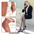 thumbnail image 3 of G&Y Women's Sheer Tights - 20D Control Top Pantyhose with Reinforced Toes, 3 Pairs, Coffee, M, 3 of 6