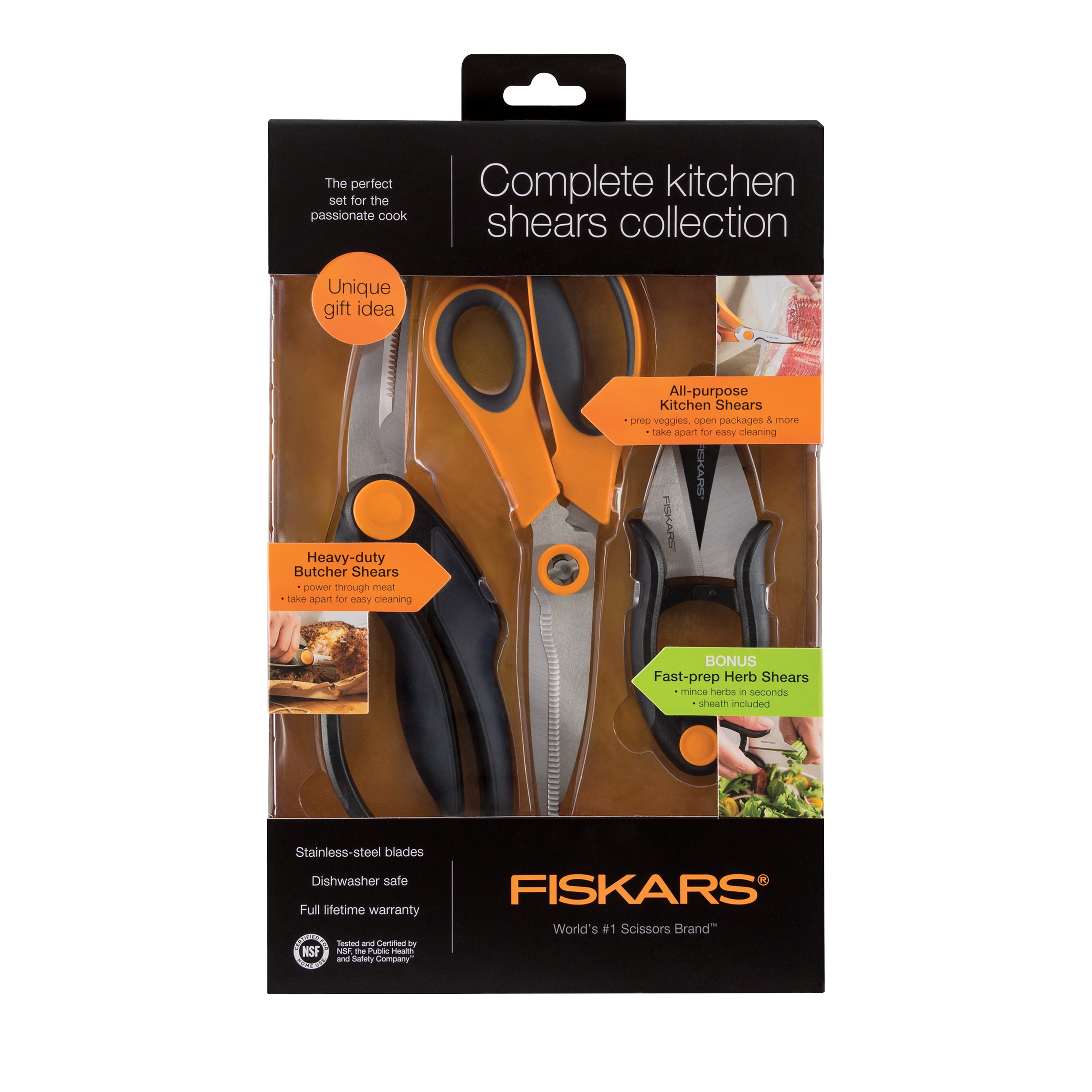 Fiskars 65107 3 in. Stainless Steel Kitchen Scissors Gray