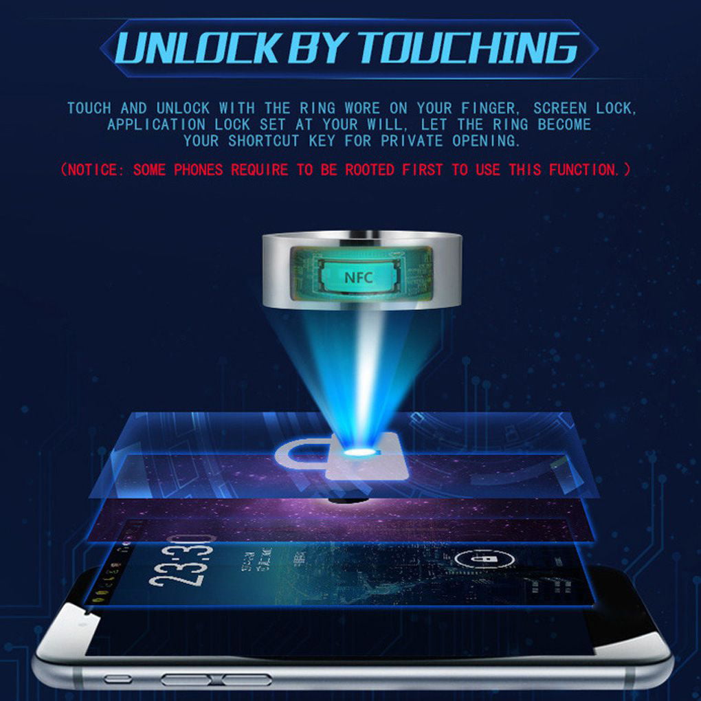 JXFS NFC Smart Ring Intelligent Multifunction Waterproof Magic Smart Ring Universal Wear Finger Ring Women Men Ring for Android Windows NFC Mobile Phones-10# 