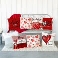 thumbnail image 6 of Valentine''s Day Pillow Covers 18x18 Inch Set of 2 Pink Hearts Decor White Throw Pillow Covers Valentine''s Day Cushion Case Decoration for Sofa Couch 56A, 6 of 6