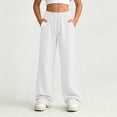 thumbnail image 2 of StSilkitty Loose Sweatpants for Boys Girls Solid Color High Waist Elastic Drawstring Wide Leg Jogger Trousers with Pockets, 2 of 9