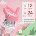 thumbnail image 3 of Botella SANDJEST Kids Strawberry de 355 ml con aislamiento con pajita, 3 of 7