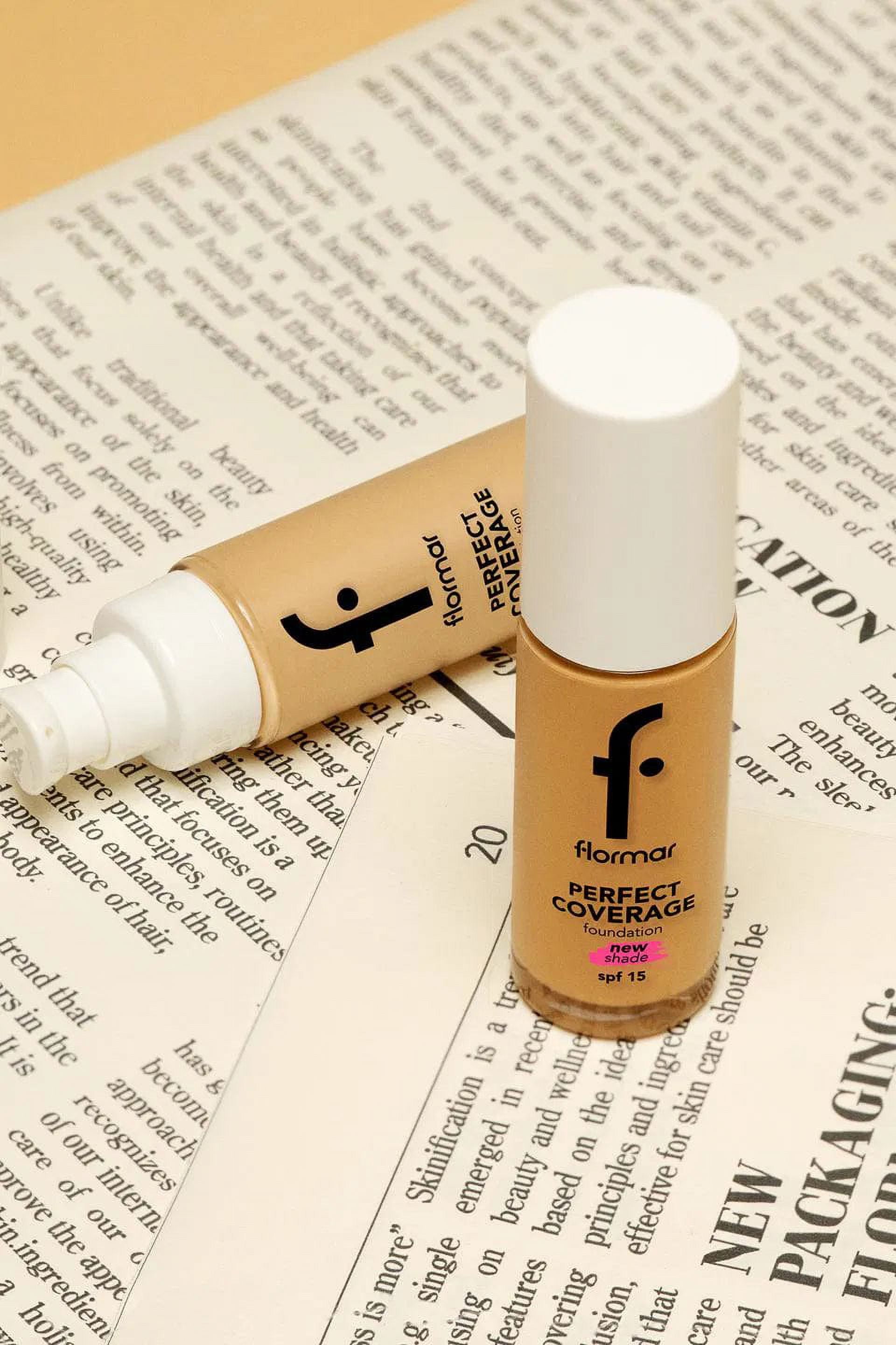 Flormar Perfect Coverage Highly Pigmented & Semi-gloss Finish SPF15 Foundation 30ml - 121 Golden Natural