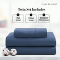 thumbnail image 2 of Casa Platino 100 Cotton Sheet Set – 4 Piece Twin Size Sheets, Durable for Daily Comfort, Classic Percale Weave, 15” Twin Fitted Sheet, Low Pill – Navy, 2 of 8