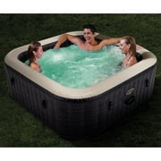 Open Box Intex PureSpa Plus Greystone Inflatable Square Hot Tub Spa, 83 x 28