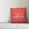 thumbnail image 2 of Creative Products Come and Sit With Me Script Coral 16x16 Indoor / Outdoor Pillow, 2 of 2