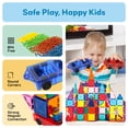 thumbnail image 4 of PicassoTiles Magnetic Cars for Kids – 2PCS STEM Construction Building Blocks Magnet Tiles Educational Travel Toy Set, 4 of 14