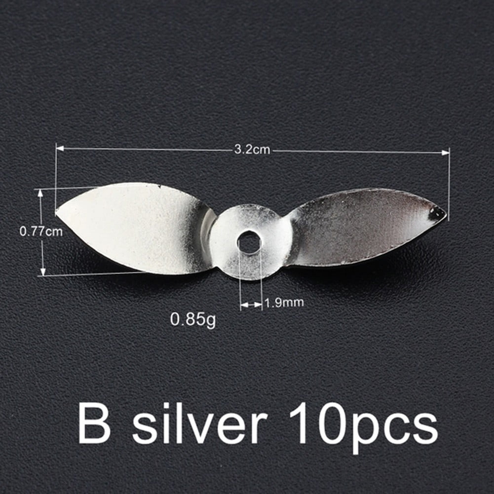 MYG 10Pcs Prop Blades Propeller Style Spinner Blades DIY Topwater Lures  Spin Blades 