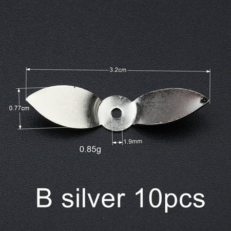 

Goodhd 10Pcs Prop Blades Propeller Style Spinner Blades DIY Topwater Lures Spin Blades
