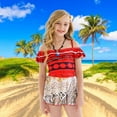 thumbnail image 4 of Jurebecia Girls Bikinis Swimsuits Mohana Two Piece Swimwear Adventure Outfit Toddle Kids Ruffles Bathing Suit Role Play Bathing Suit 140 cm 9-10 Years, 4 of 15