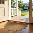 thumbnail image 4 of Byujiro Scalloped Edge Entryway Doormat, Non‑Slip Durable Indoor Outdoor Floor Rug, Low‑Profile Decorative Household Mat, Dirt‑Trapping Shoe Scraper for Front Door, Porch, Hallway, Balcony, 4 of 5