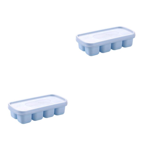 Bewildely Molde para bandeja de cubitos de hielo, molde para congelador de verano Manual DIY, fabricante de bebidas para fiestas Azul 2Conjunto